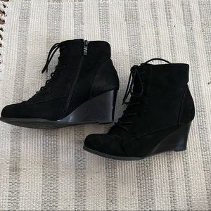 Lace-Up Wedge Booties